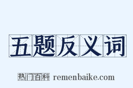 五题反义词是什么意思的图片